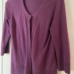 Coldwater Creek Plum V-Neck Long Sleeve Cardigan  70% silk and cotton.
